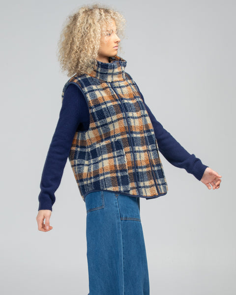 Alba Vest | Boom Shankar | Navy/Brown