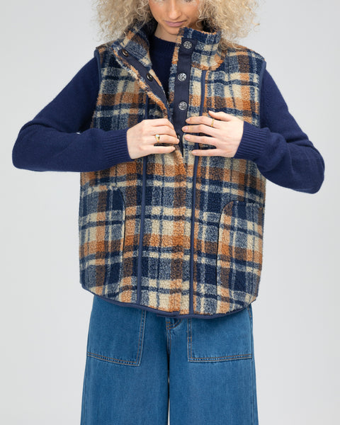 Alba Vest | Boom Shankar | Navy/Brown