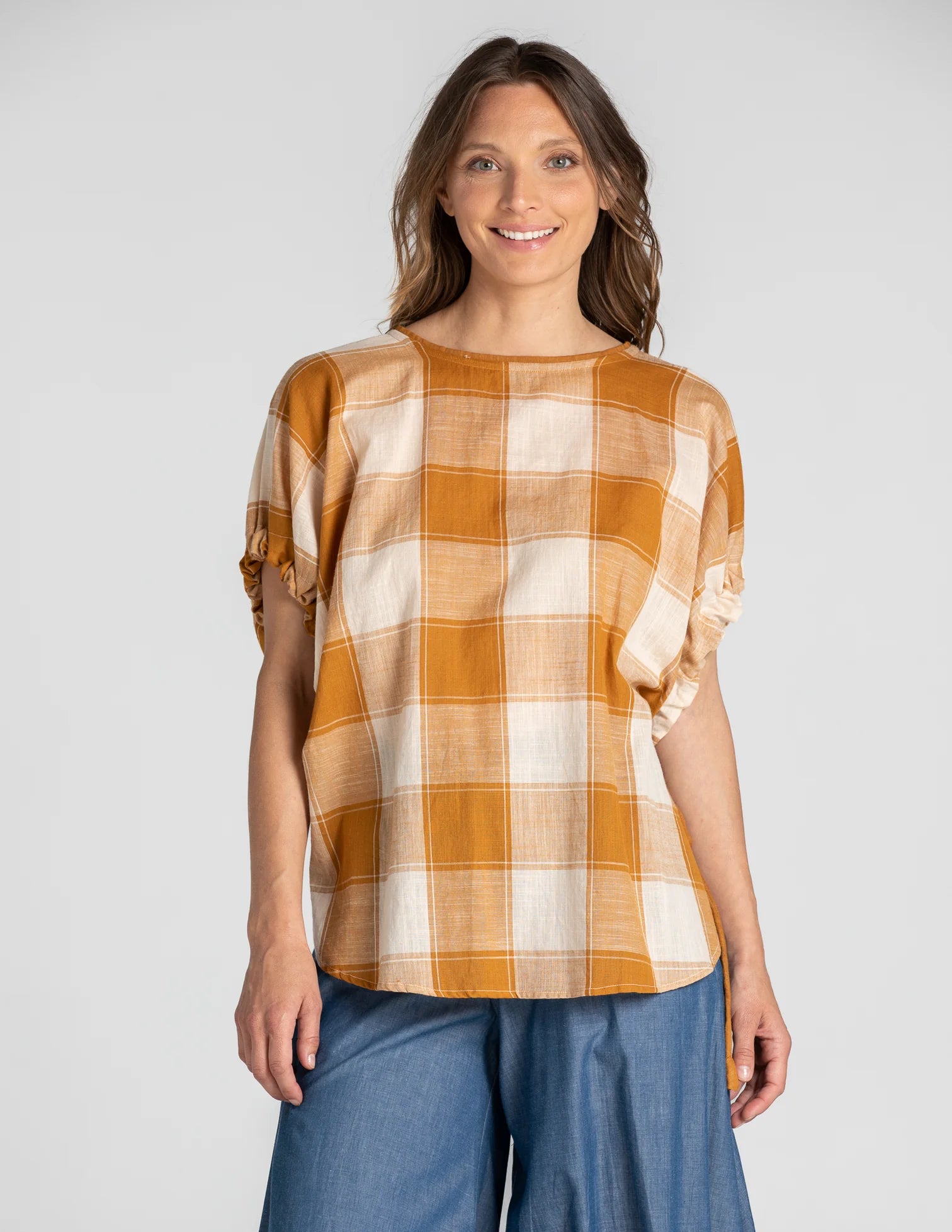 Iris Top - Ginger Check | Boom Shankar | FINAL SALE L