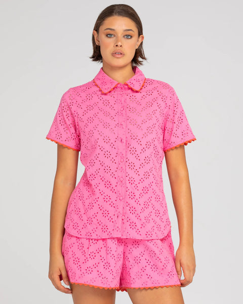 BRAZIL SHIRT | Boom Shankar | Broderie Pink