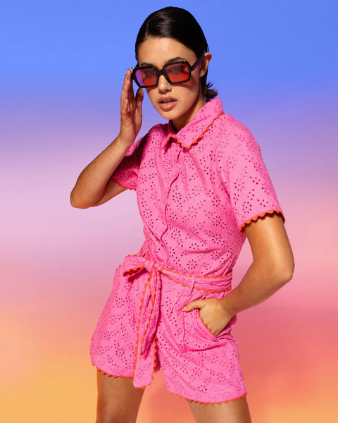 BRAZIL SHIRT | Boom Shankar | Broderie Pink