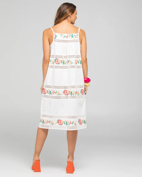 Bonita Dress - White Multi | Boom Shankar