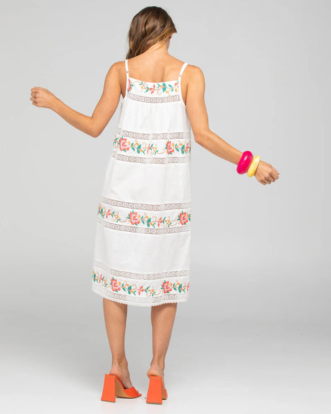 Bonita Dress - White Multi | Boom Shankar