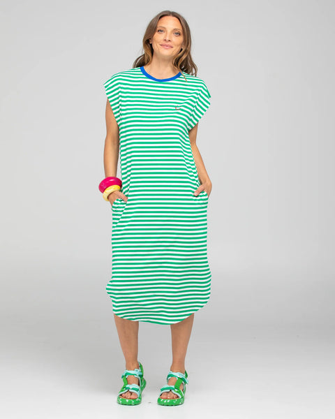 Bellissimo Dress - Green Stripe | Boom Shankar
