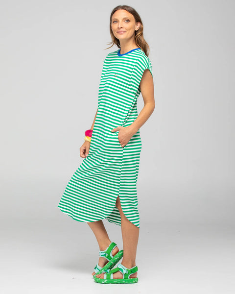 Bellissimo Dress - Green Stripe | Boom Shankar