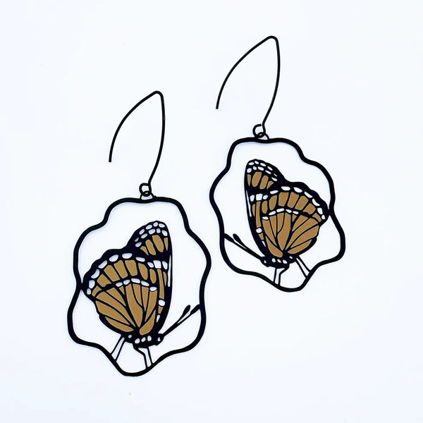 Butterfly earrings in Monarch | Denzandco