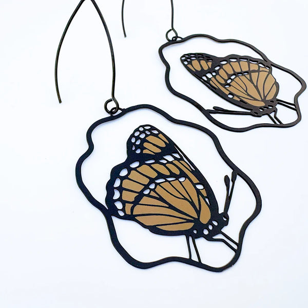 Butterfly earrings in Monarch | Denzandco