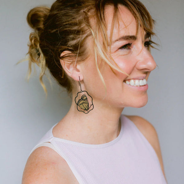 Butterfly earrings in Monarch | Denzandco