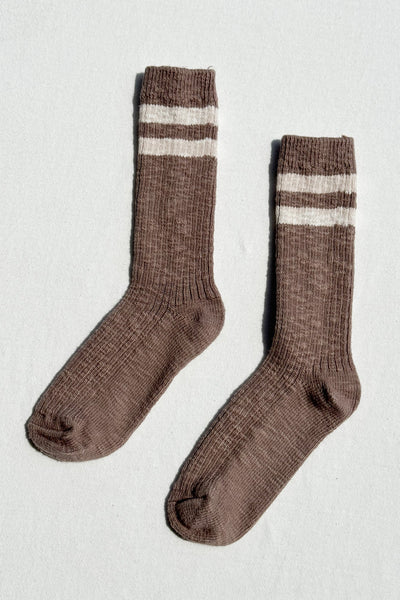 Cottage Varsity Socks - Flax Varsity | Le Bon Shoppe