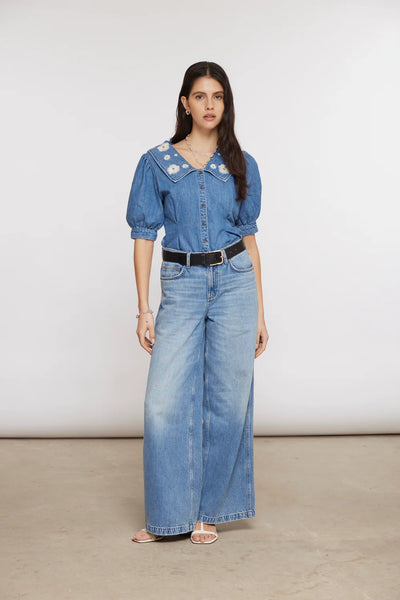 Cassie Top  - MALIBU EMB  | Seventy + Mochi