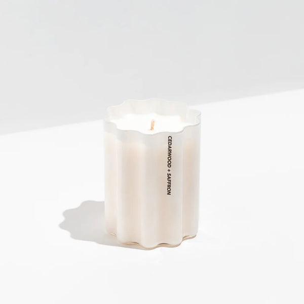 CEDARWOOD + SAFFRON WAVE CANDLE | Fazeek