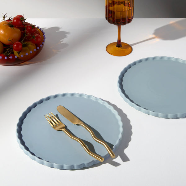 Ceramic Dinner Plate - Set of 2 | Blue Grey | Fazeek