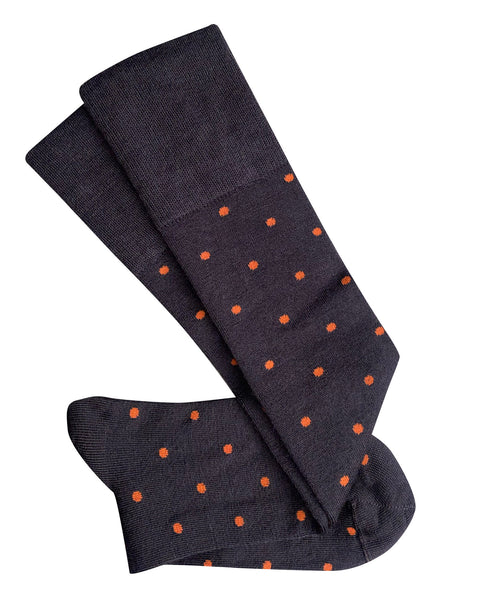 Dotty Long Merino Wool Socks | Tightology | Chocolate