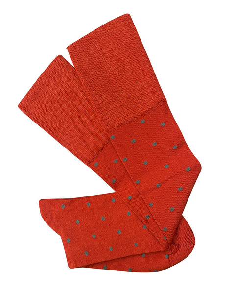 Dotty Long Cotton Socks – Paprika | Tightology
