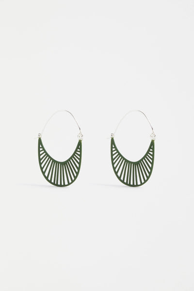 Solsken Small Hoop Earring | Elk The Label | Green Moss
