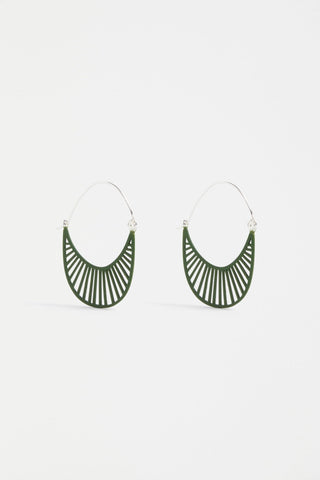 Solsken Small Hoop Earring | Elk The Label | Green Moss