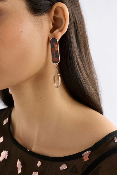 Eimi Long Stud Earring - Rose Gold | Elk The Label