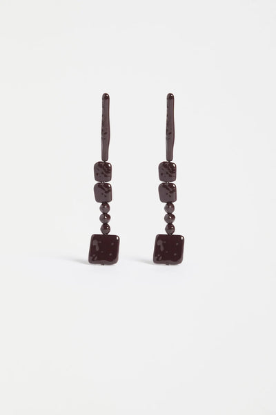 KVALL LONG DROP EARRING - DARK ESPRESSO | Elk The Label