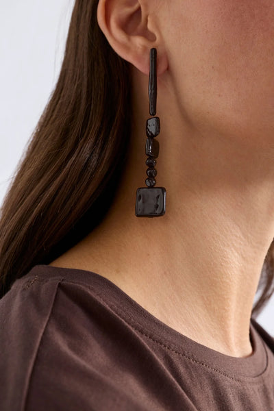 KVALL LONG DROP EARRING - DARK ESPRESSO | Elk The Label