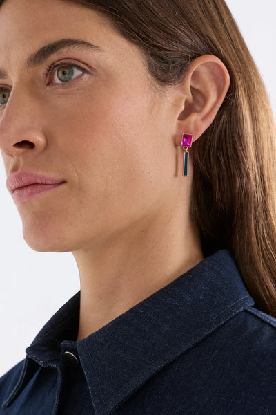 Ival Short Drop Earring - Fuchsia | Elk The Label