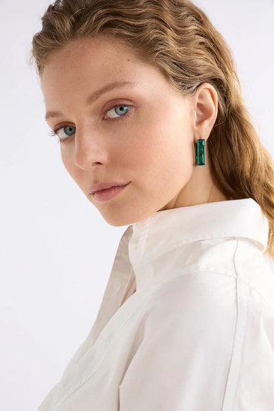 Jilsa Small Hoop Earring - Forest Green | Elk The Label