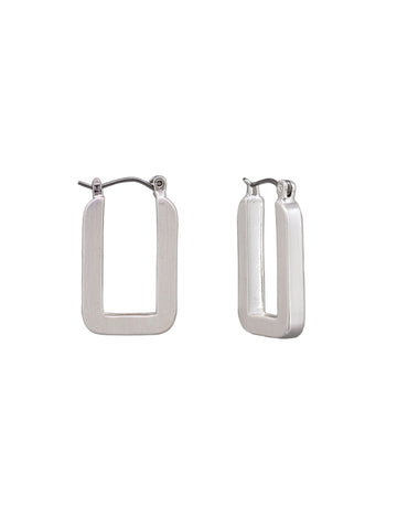 Silver Rectangle Hoops  | Tiger Tree