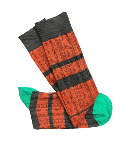 Long Ensemble Paprika Stripe Socks | Tightology