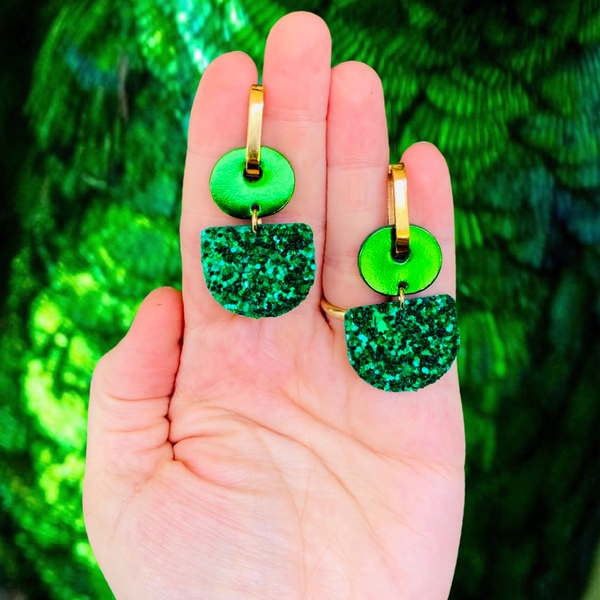 Dainty Hoops - Emerald Sparkle | Polka Polly
