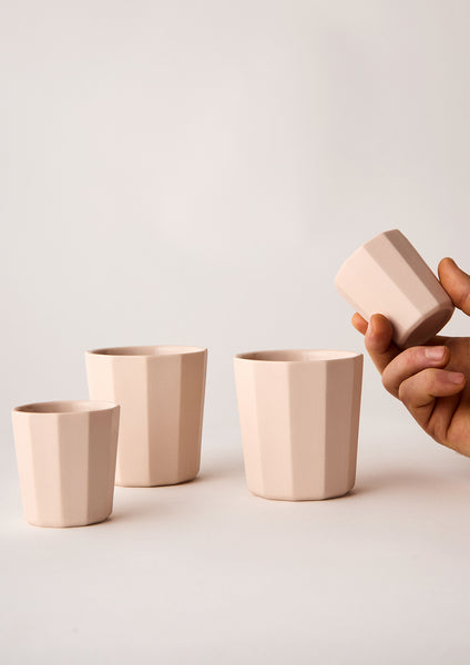 Facet Cups Two Set rose, latte | Angus & Celeste