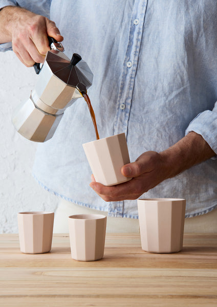 Facet Cups Two Set rose, latte | Angus & Celeste