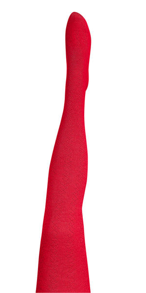 Geo Merino Wool Tights – Red | Tightology