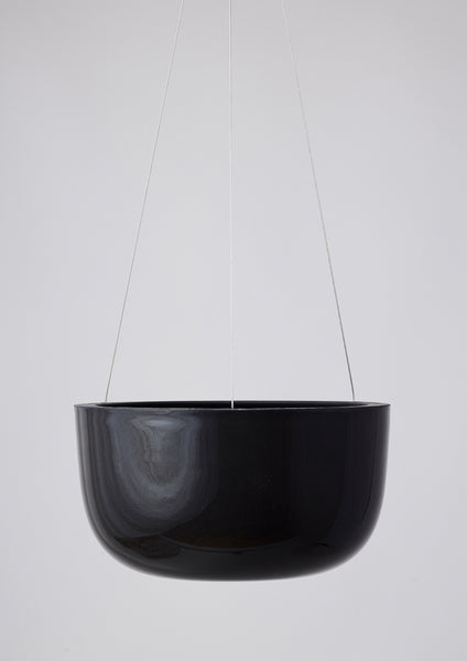 Glazed Earth Hanging Planter black onyx, large | Angus and Celeste