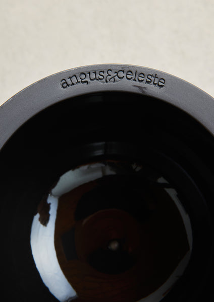 Glazed Earth Hanging Planter black onyx, mid | Angus and Celeste