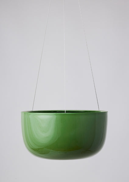 Glazed Earth Hanging Planter forest green, large | Angus and Celeste