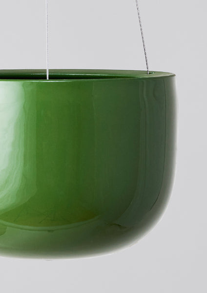 Glazed Earth Hanging Planter forest green, large | Angus and Celeste