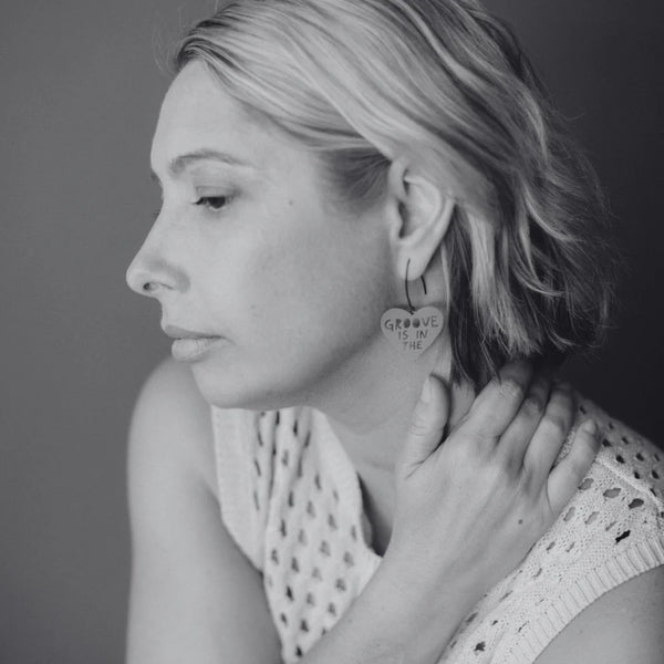 Mini Groove is in the Heart earrings in Purple | Denzandco