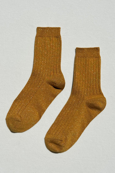 Her Socks - Modal Lurex Mustard Glitter | Le Bon Shoppe