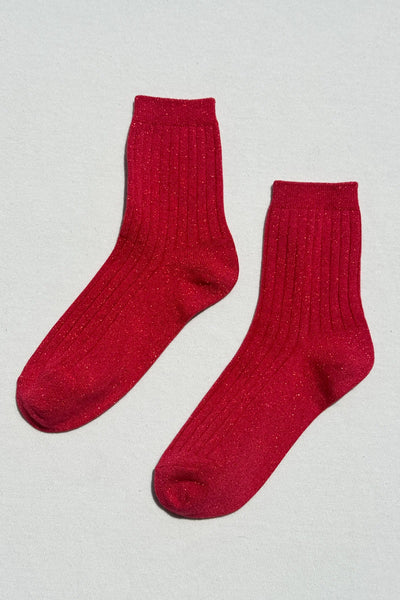 Her Socks - Modal Lurex Ruby Glitter | Le Bon Shoppe