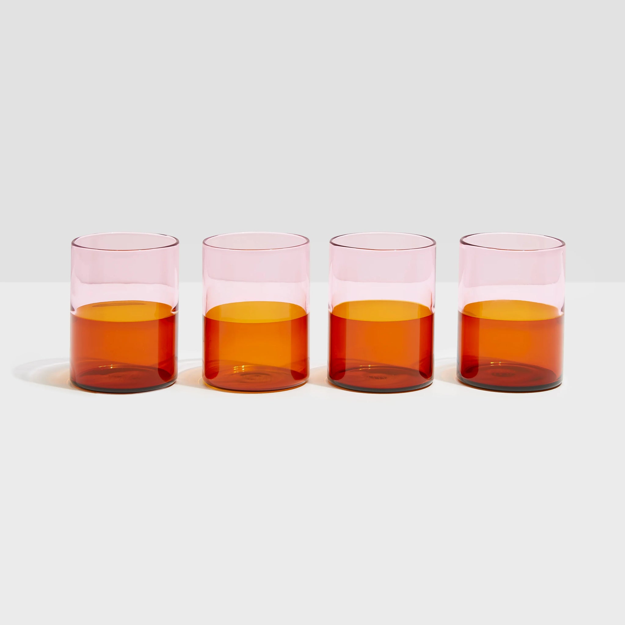 Two Tone Glasses Set | Pink + Amber | Fazeek