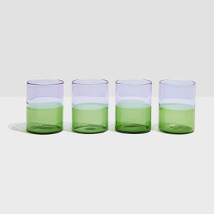 Two Tone Glasses Set | Lilac + Green | Fazeek