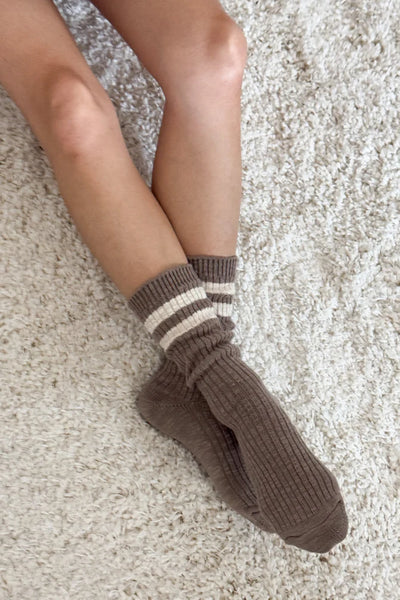 Cottage Varsity Socks - Flax Varsity | Le Bon Shoppe