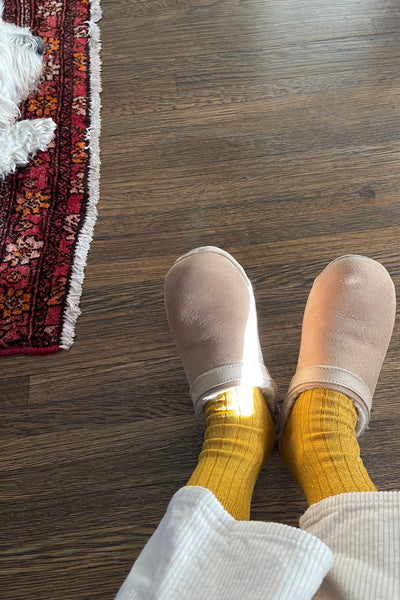 Her Socks - Modal Lurex Mustard Glitter | Le Bon Shoppe