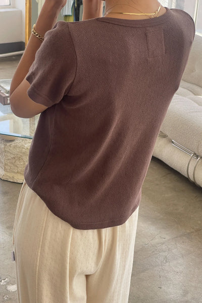 Pointelle Core Babe Tee - Chocolate | Le Bon Shoppe