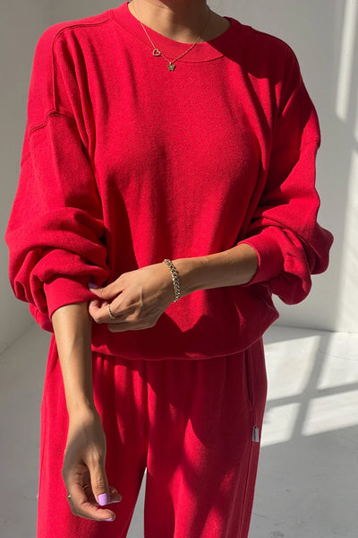 Pointelle Core Sweatshirt - Red Apple | Le Bon Shoppe