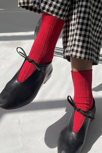 Her Socks - Modal Lurex Ruby Glitter | Le Bon Shoppe