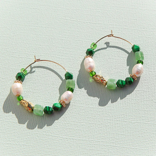 Large Emerald Hoops | Kingston Jewellery