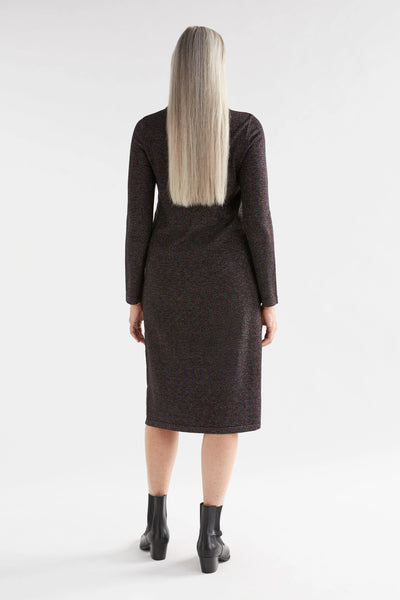 GALAXY KNIT DRESS | Elk The Label | BLACK MULTI METALLIC