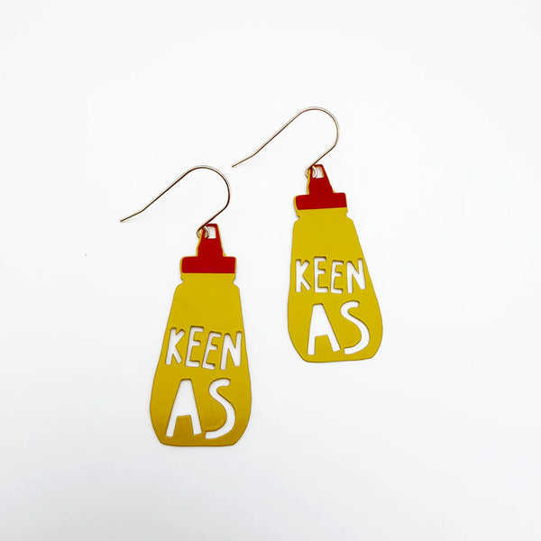 Keen As earrings in Mustard & Red | Denzandco