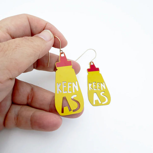 Keen As earrings in Mustard & Red | Denzandco