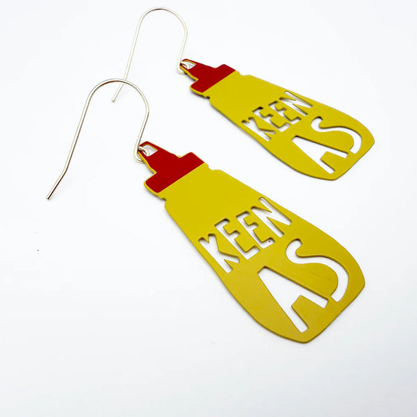 Keen As earrings in Mustard & Red | Denzandco